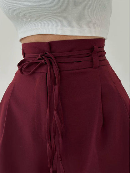 Comfortabele Dames Broek met Hoge Taille en Wijde Pijpen