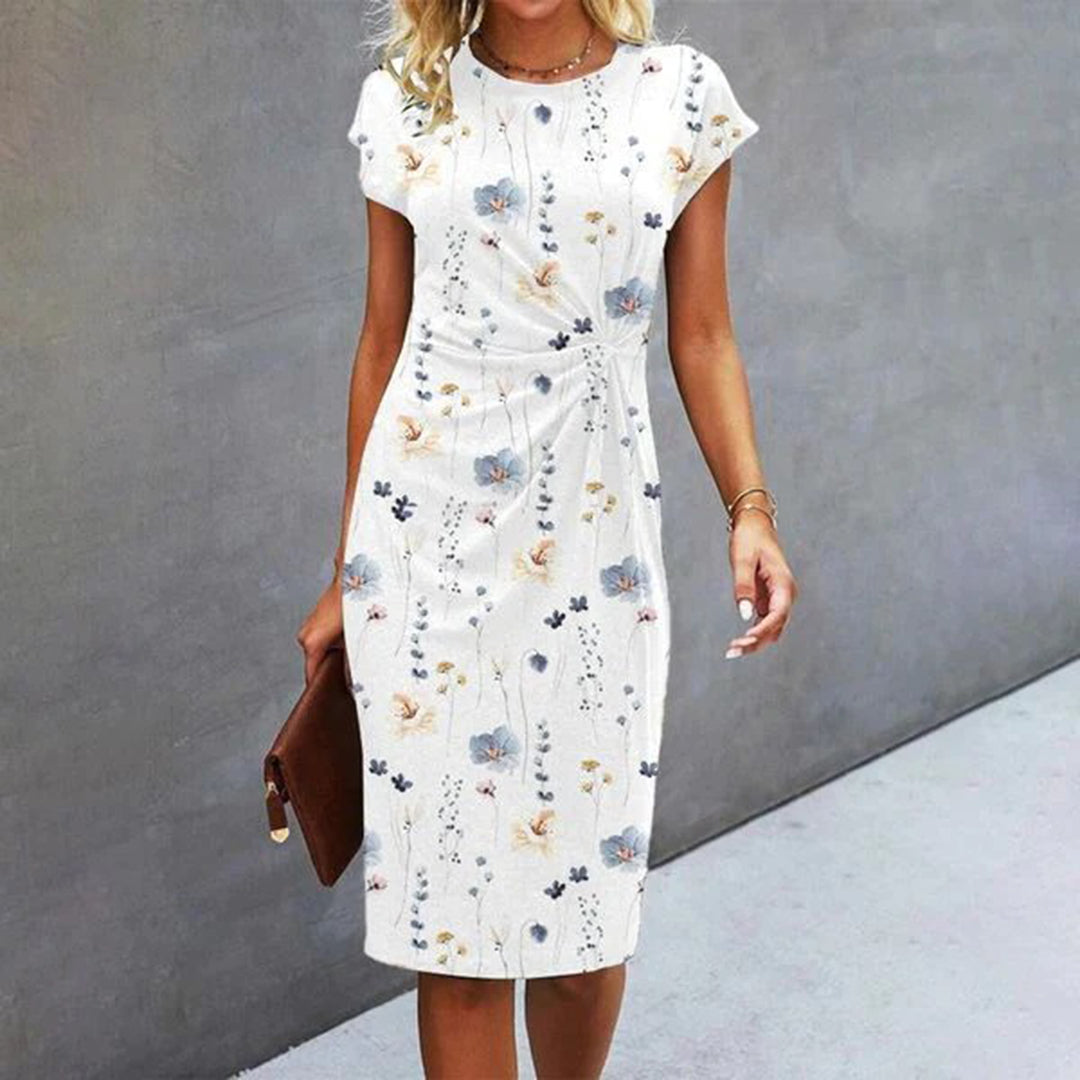 Abella | Elegant Midi Dress with Floral Print