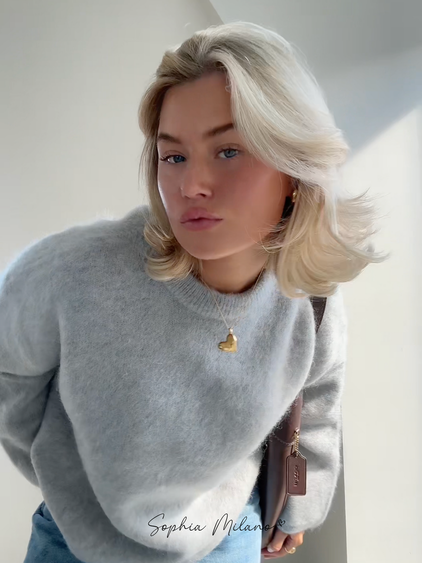 Luxe Oversized Dames Trui met Lange Mouwen en Ronde Hals