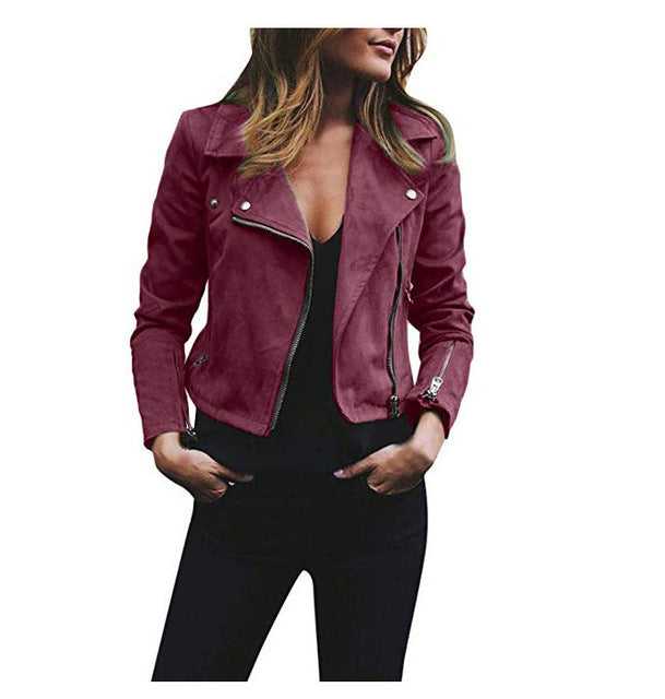 Desiree | Suède Look Bikerjack – Rood