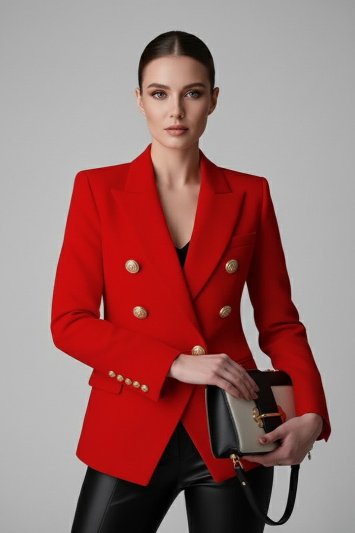 Rebecca | Double-Breasted Blazer with Gold-Tone Buttons for Women