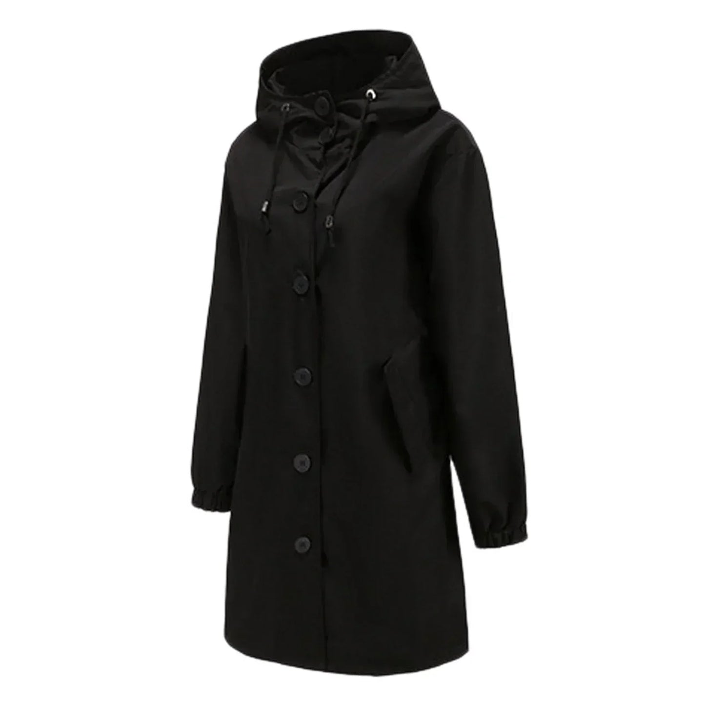 Waterdichte Dames Tussenjas met Capuchon en Knoopsluiting