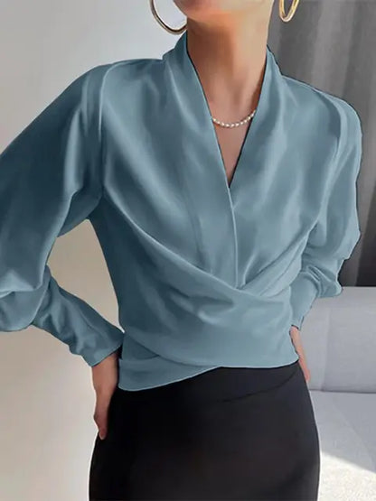 Elyse | Elegante Wikkelblouse met Lange Mouwen