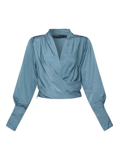 Elyse | Elegante Wikkelblouse met Lange Mouwen