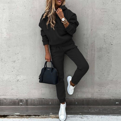 Luxe Dames Tracksuit Set met Hoodie en High Waist Broek
