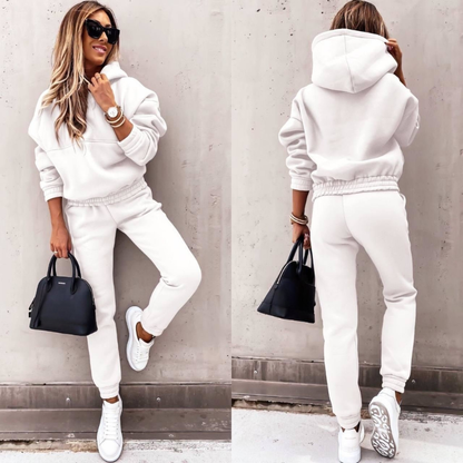 Luxe Dames Tracksuit Set met Hoodie en High Waist Broek