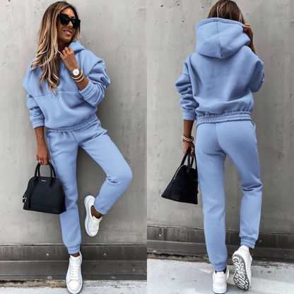 Luxe Dames Tracksuit Set met Hoodie en High Waist Broek