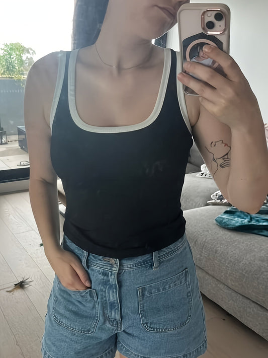 Benedicta | Sportieve Tanktop met Contrastbies