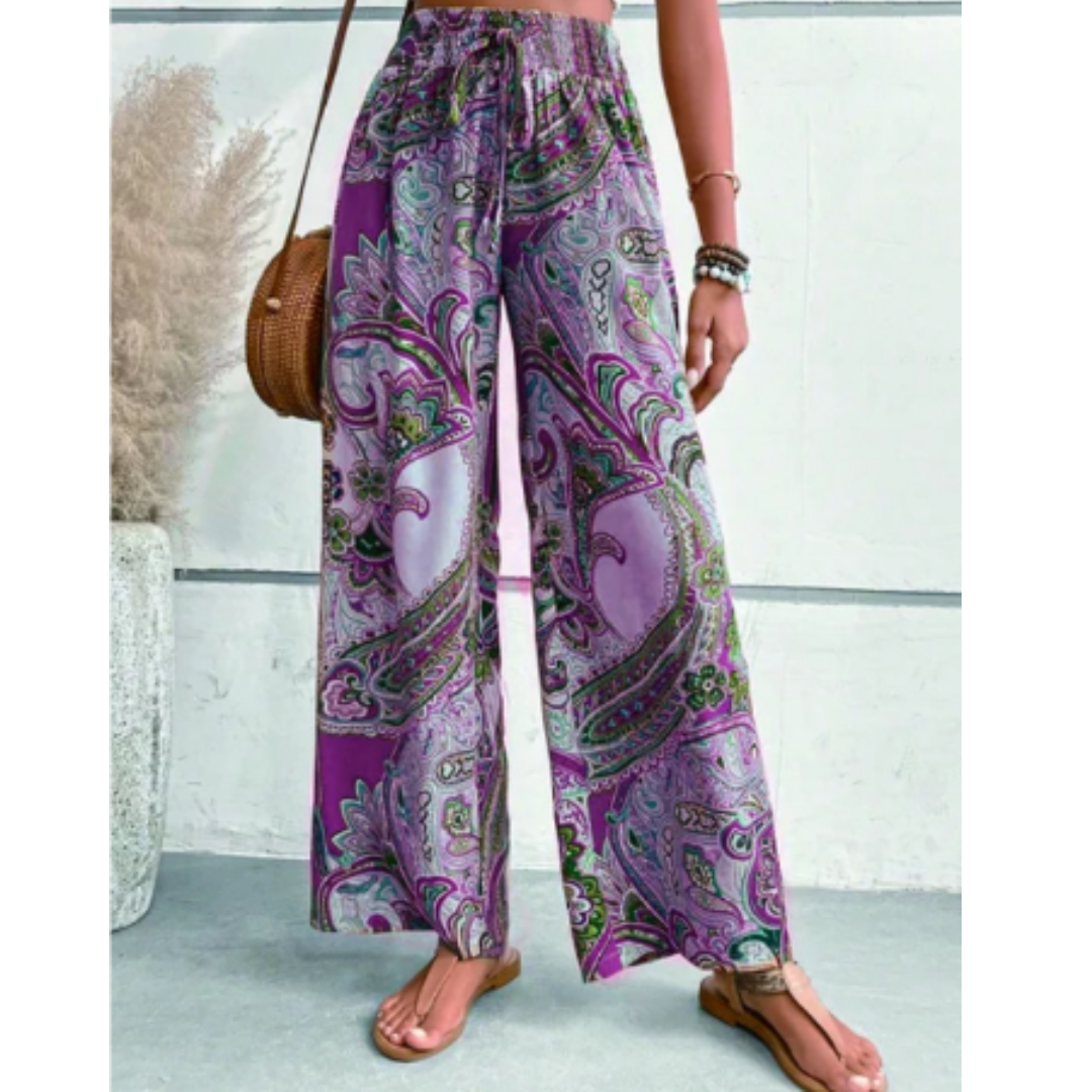 Theia | Boho Paisley Print Summer Pants