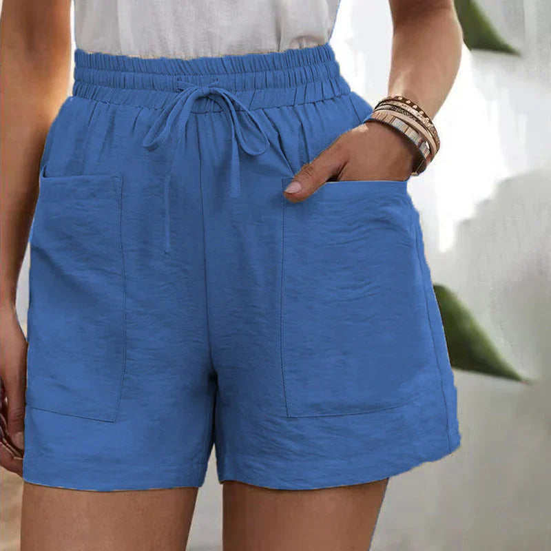 Balbina | Zomerse Linnen Shorts met Hoge Taille en Koordsluiting