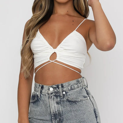 Didrika | Cut-Out Crop Top met Strikdetails
