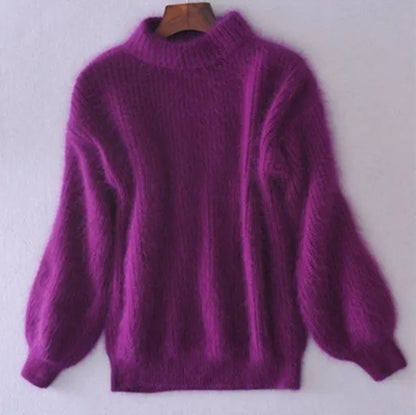 Zachte Teddy Dames Trui met Col en Lange Mouwen