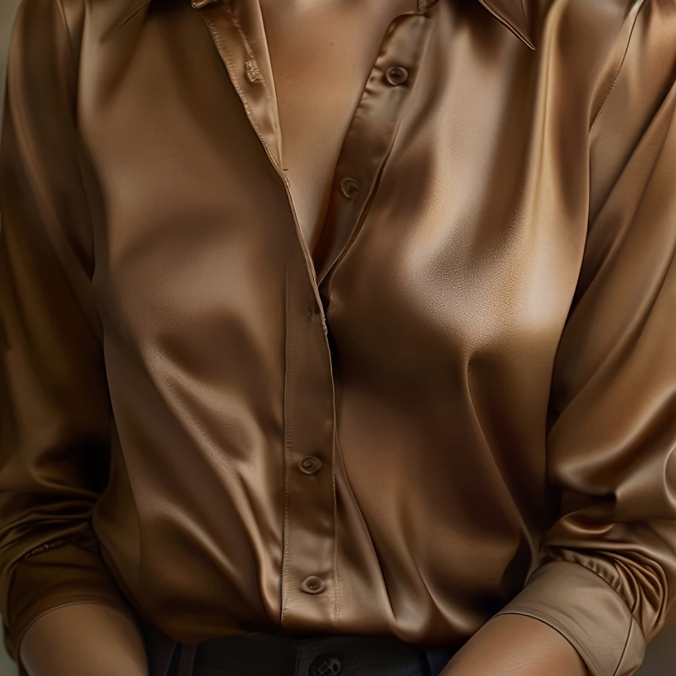 Elegante Dames Blouse met Klassieke Kraag en Lange Mouwen