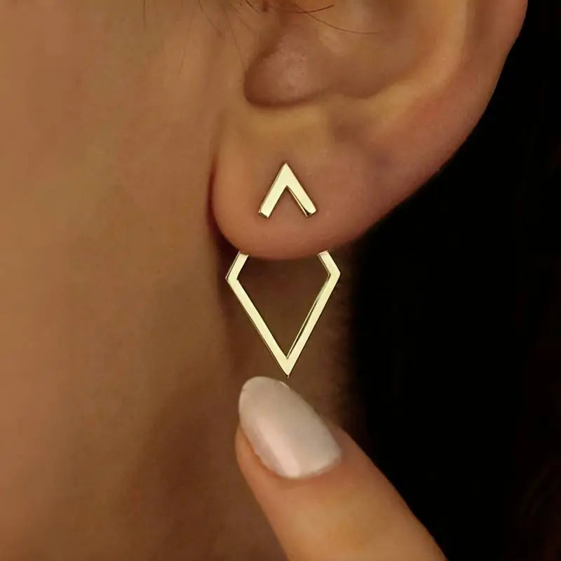 Minimalistische Geometrische Oorbellen – Goud