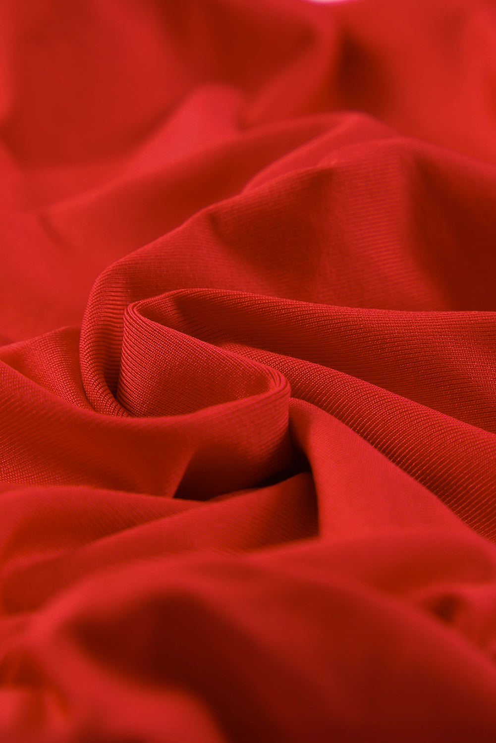 Rood Midi Jurk voor Dames met Lange Mouwen en V-hals