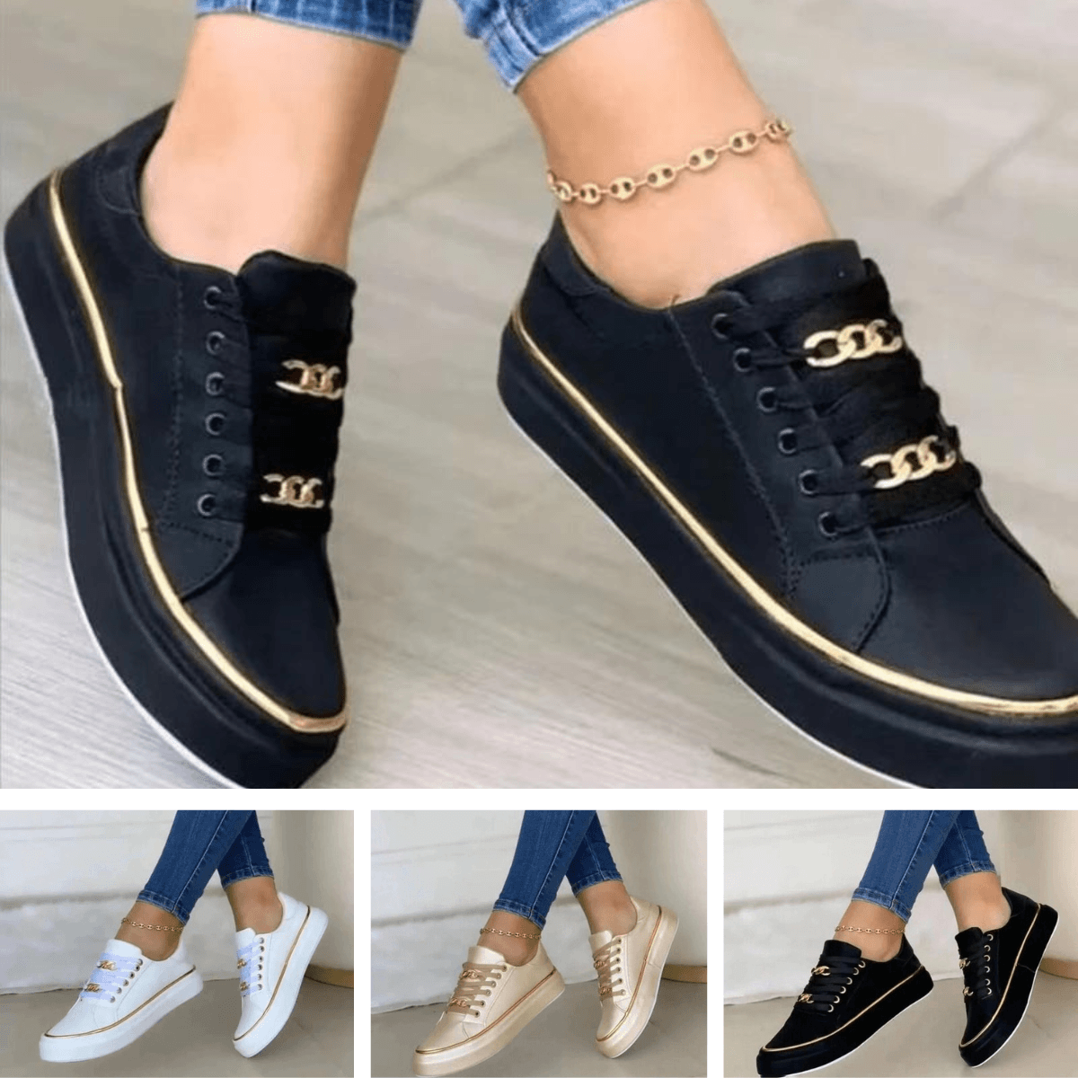 Liora | Chain Detail Sneakers