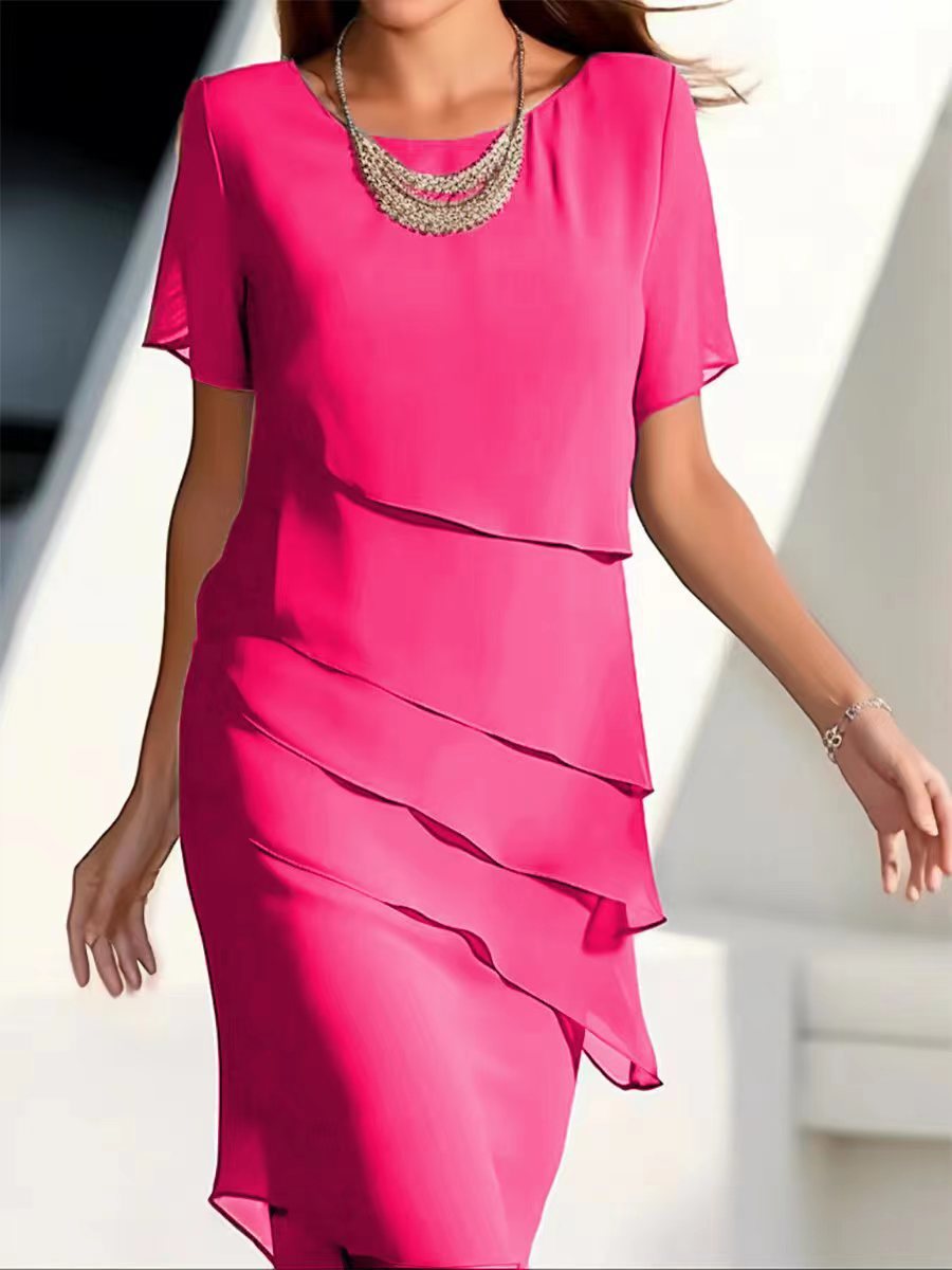 Quinnie | Elegante Gelaagde Chiffon Jurk Dames