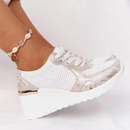 Dames Sleehak Lichtgewichte Sneakers met Vetersluiting
