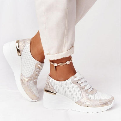 Dames Sleehak Lichtgewichte Sneakers met Vetersluiting