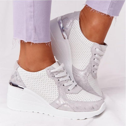 Dames Sleehak Lichtgewichte Sneakers met Vetersluiting