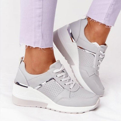 Dames Sleehak Lichtgewichte Sneakers met Vetersluiting