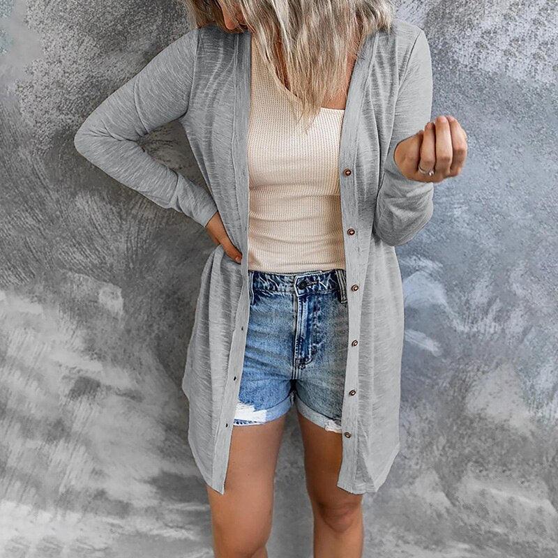 Trendy Luchtige Dames Cardigan met Knopen
