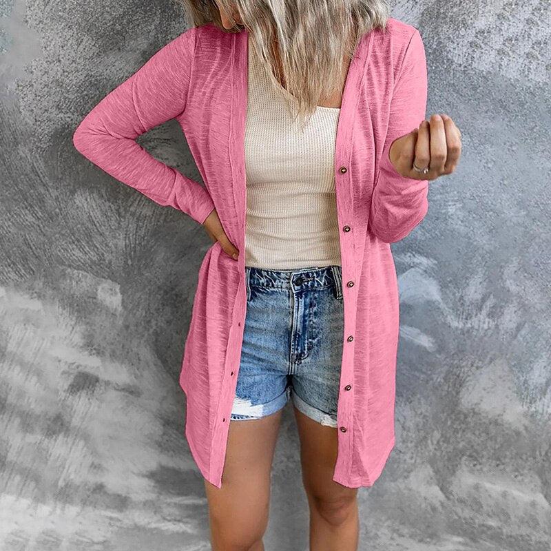 Trendy Luchtige Dames Cardigan met Knopen