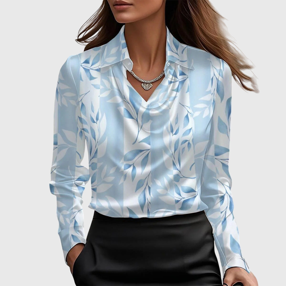 Chique Verfijnde Dames Blouse met Lange Mouwen