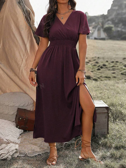 Quartney | Elegant V-neck Maxi Dress