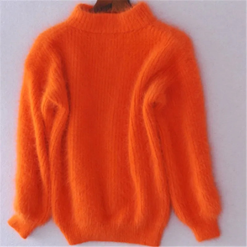 Zachte Teddy Dames Trui met Col en Lange Mouwen