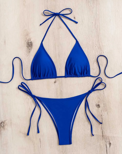 Elegante Halter Bikini Set voor Dames met Verstelbare Bandjes en Comfort