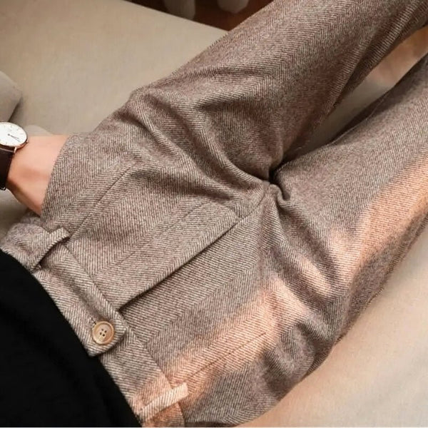 Ellie | Klassieke Herringbone Broek