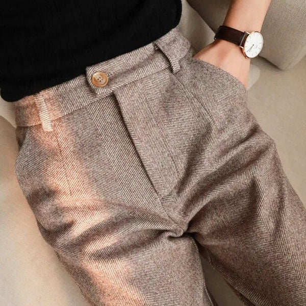 Ellie | Klassieke Herringbone Broek