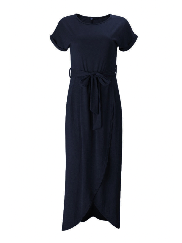 Olyvia | Elegant Navy Wrap Dress