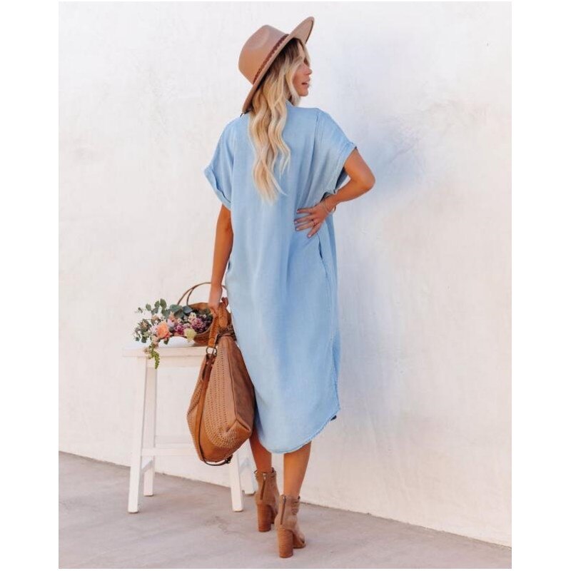Orlah | Relaxed Denim Dames Blouse Jurk