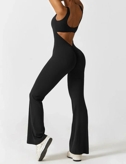 Cath | Sculpting Flare Jumpsuit met Open Rug