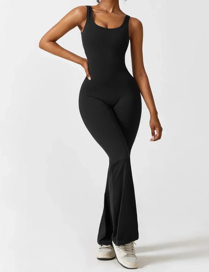 Cath | Sculpting Flare Jumpsuit met Open Rug