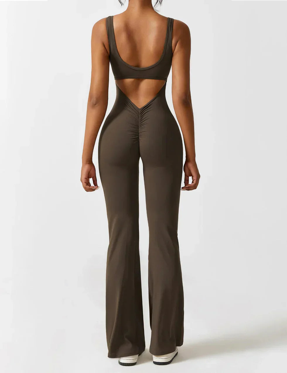 Cath | Sculpting Flare Jumpsuit with Open Back