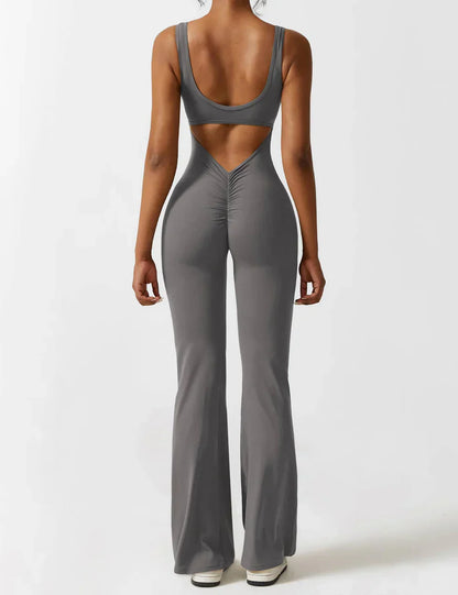 Cath | Sculpting Flare Jumpsuit met Open Rug
