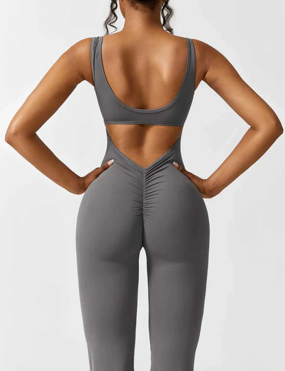 Cath | Sculpting Flare Jumpsuit met Open Rug