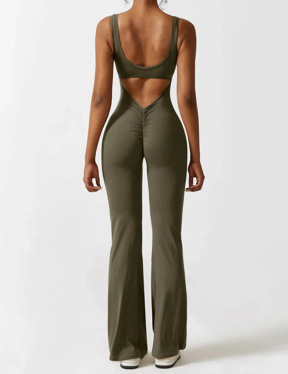 Cath | Sculpting Flare Jumpsuit with Open Back