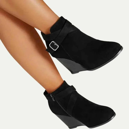 Bottine Compensée en Simili Cuir pour Femme - Emilia Lane