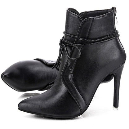 Bottine Talon Aiguille et Bout Pointu en Simili Cuir pour Femme - Emilia Lane