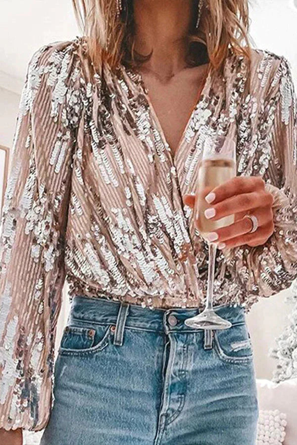 Dylan | Blouse de luxe à paillettes