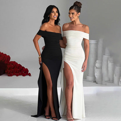 Genny | Off-Shoulder Slit Maxi Dress
