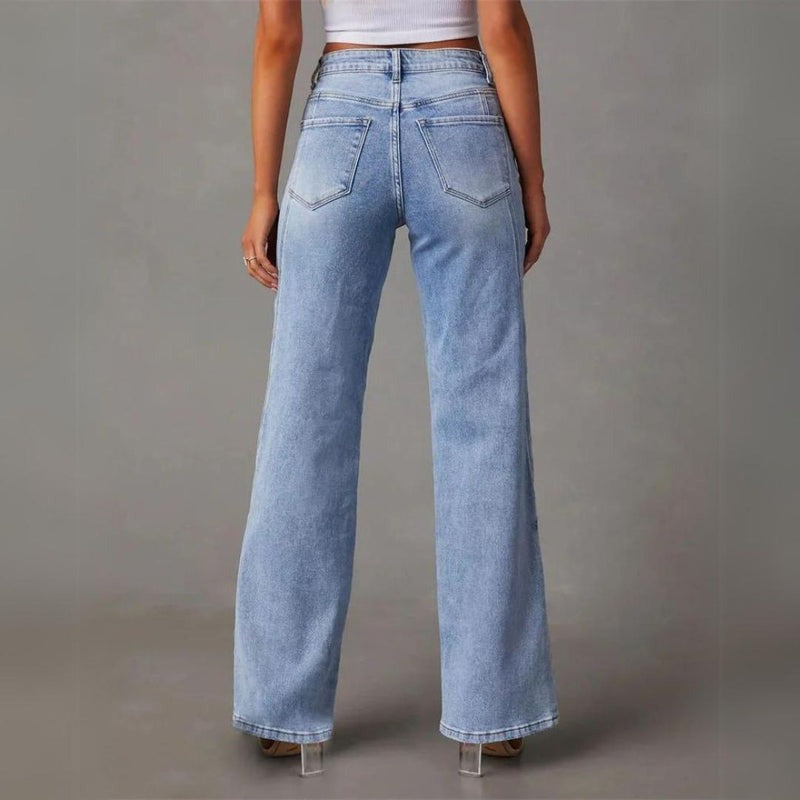 Charlene | Wide-Legged Denim Broek