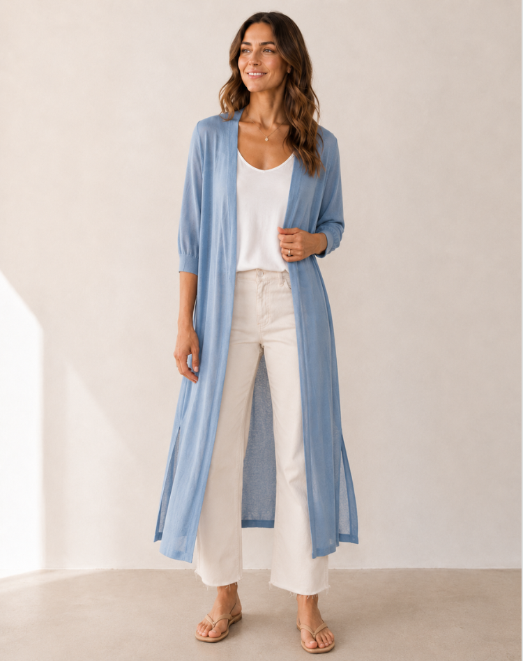 Lange Zachte Dames Cardigan met Open Voorkant