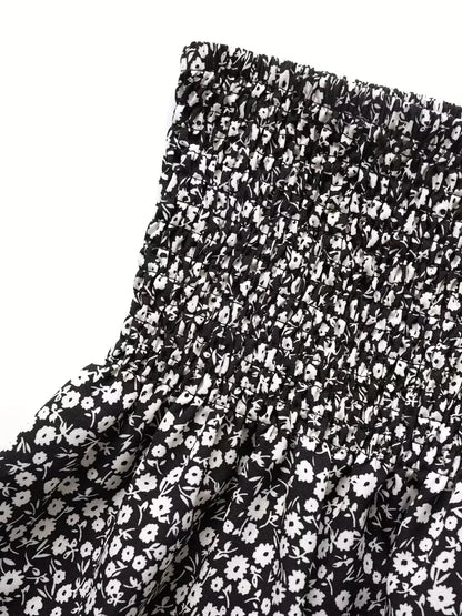 Short met hoge taille en bloemenpatroon