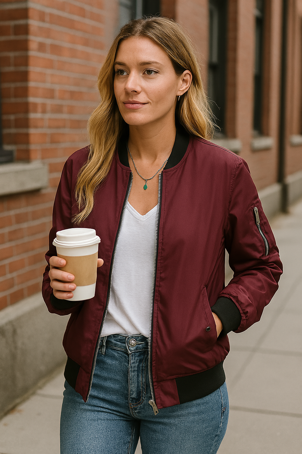 Bomber tendance et confortable pour dames avec fermeture éclair