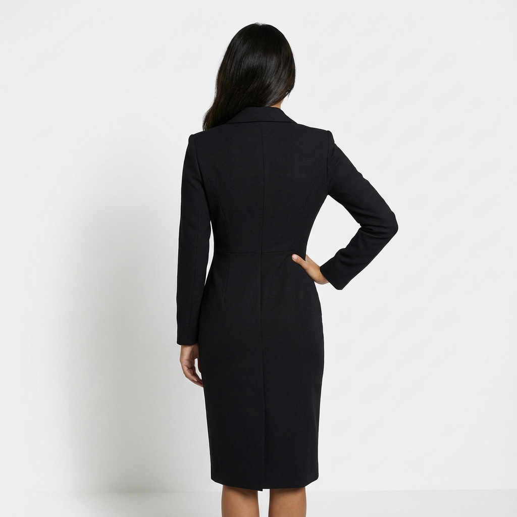 Robe blazer élégante pour femmes avec détail boutons et manches longues